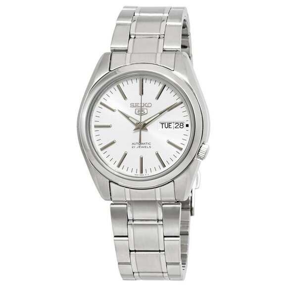 NWT Authentic Seiko Series 5 Automatic White Dial Men's Watch - Picture 1 of 3